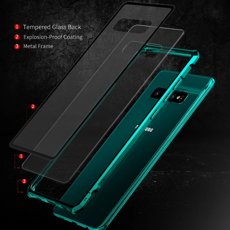 Роскошный Металлический Чехол-броня для samsung Galaxy S10 Plus S10 E s10E рамка оболочка бампер задняя прозрачное стекло для samsung S10 чехол