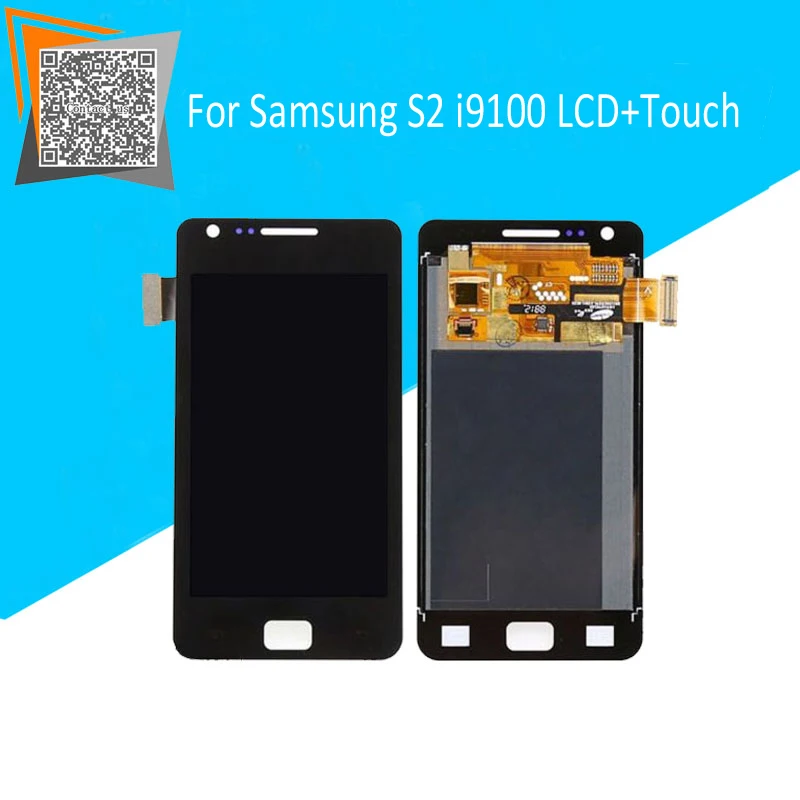 100 Tested Original For Samsung Galaxy S2 i9100 LCD Display Touch Screen Assembly Black White Replacement