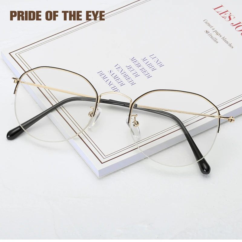 

Fashion Semi Rimless Half Frame Anti Blue Ray Glasses Ray Radiation Bluelight Blocking Spectacles Computer Glasses for Men Women