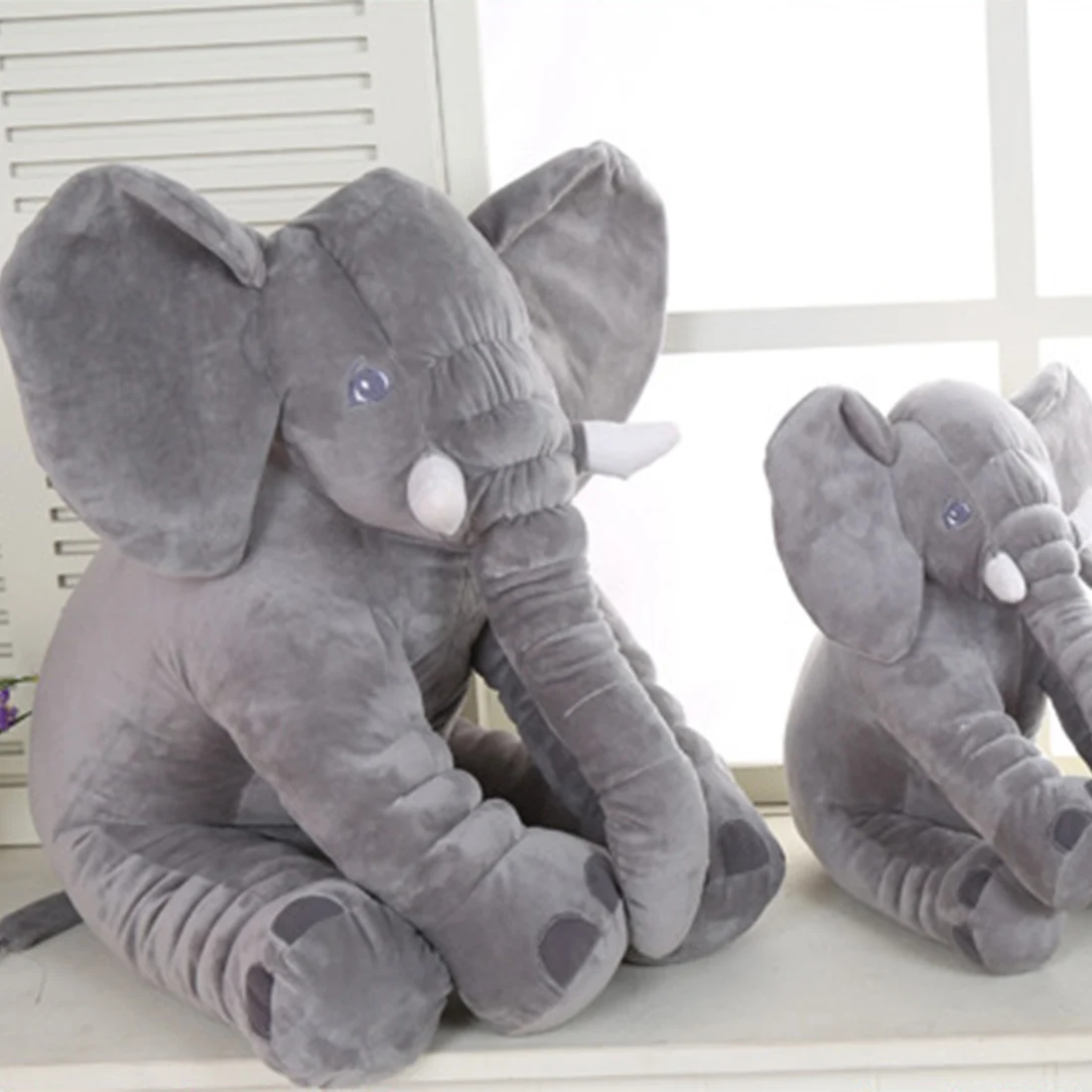 

40cm/60cm Height Plush Elephant Toy Baby Sleeping Back Cushion Soft Stuffed Pillow Elephant Doll Newborn Playmate Doll Kids Gift