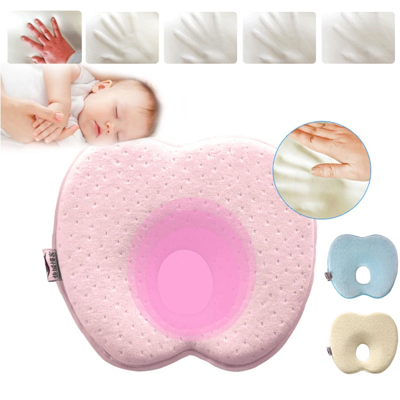 Для новорожденных детская подушка Memory Foam позиционер Предотвращение плоской головкой Анти ролл Подушки
