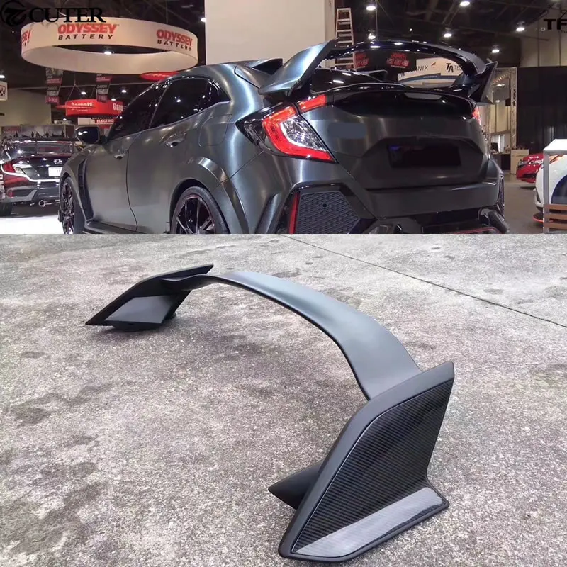 

Car body kit TYPE R style Carbon fiber FRP rear bumper diffuser rear spoiler wing for Honda Civic 10TH 16-17