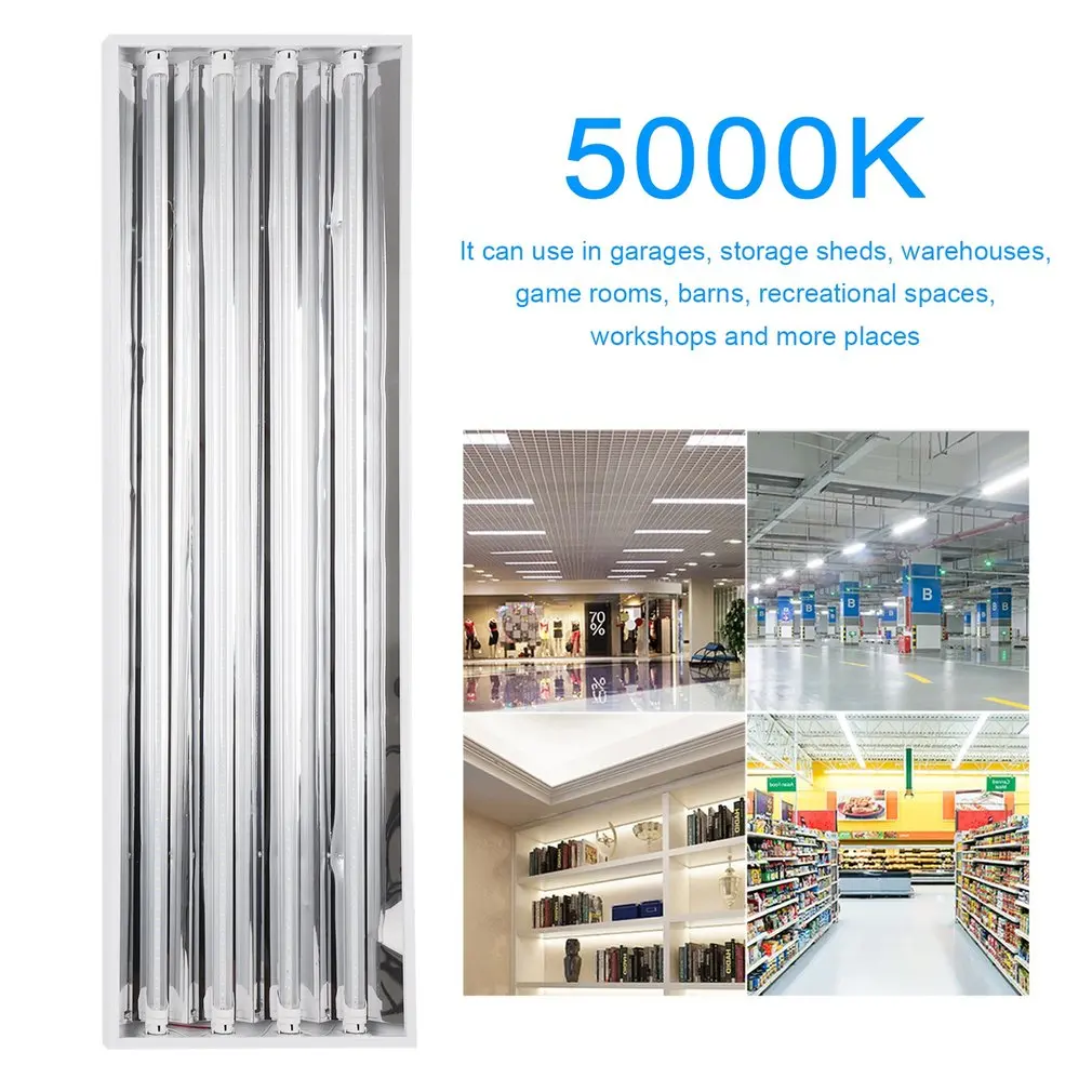 

Bright 4 Tubes T8 Stent LED Tube Light Daylight Lamp Shoplight 88W Transparent Cover Natural White 5000K