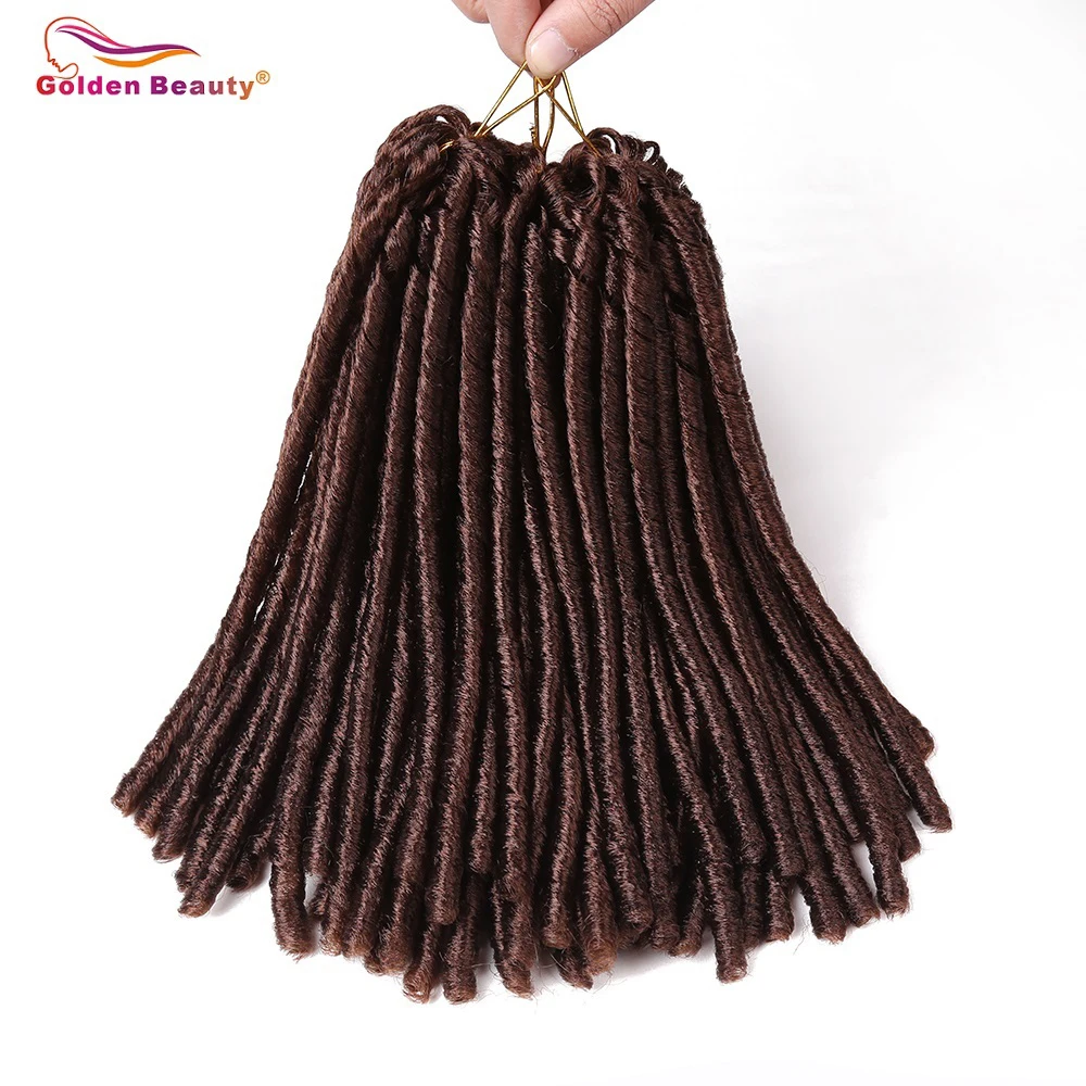 

12inch Crochet Braids Synthetic Crochet Braiding Hair Extensions African Hairstyles Soft Dread Dreadlocks Golden Beauty