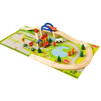 

NICEXMAS 40pcs Wood Creative Colorful Rail Toy Overpass Toy Traffic Scene Toy for Baby Kid