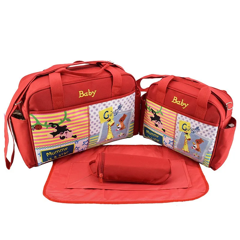 MOTOHOOD 4pcs Baby Diaper Bag Sets For Mom Cute Animal Baby Stroller Bag Organizer Fashion Maternity Bags Handbags For Moms (1)