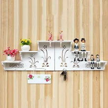 WPC Board Wall Hook Wall font b Rack b font Sweet Home Wall Shelf Bathroom Living