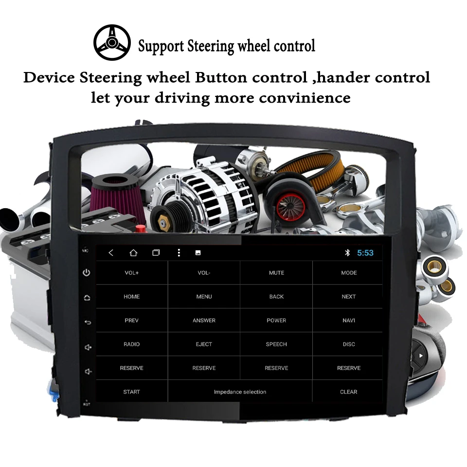 Автомобильный мультимедийный плеер Android 9,1 Automotivo 2 Din для Mitsubishi Pajero 2006 2007 2008 2009 2010 2011 GSP ram 4G магнитофон