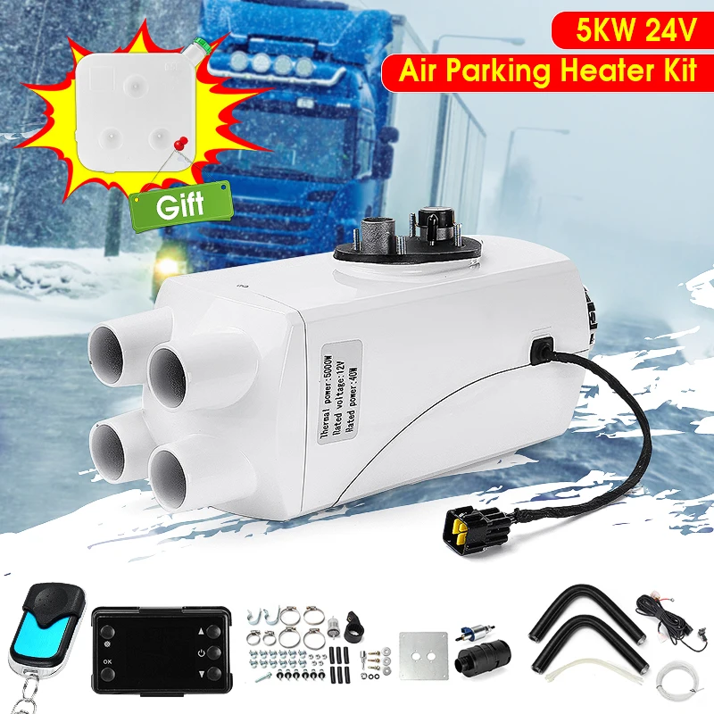 

12V 5kw Car Diesels Air Parking Heater Diesels Heating Air Heater LED Digital Switch Remote Control for Boat Motorhome Trailer