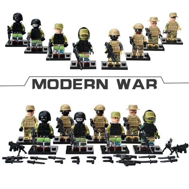 

City Police SWAT Army Compatible LegoINGlys Building Blocks Counter Strike Force Figures Enlighten Bricks Toys For Children Gift