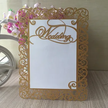 

30pcs Laser Cut Wedding Words Wedding Party Decoration Laser Cut Pearl Paper Beautiful Pretty Design Wedding Invitation Cards