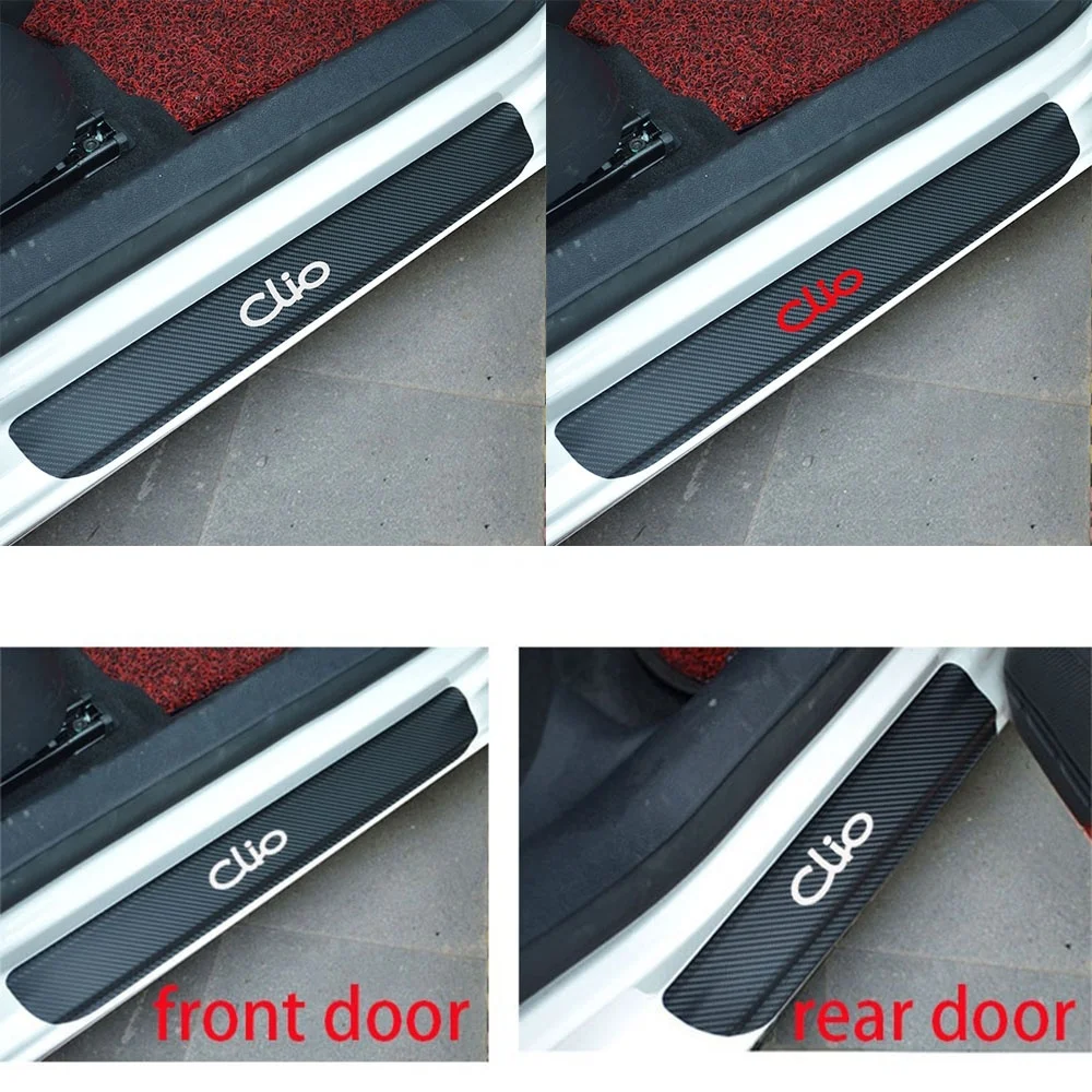 

4pcs/set Car Door Window Protector Sticker Carbon Fiber Vinyl for Renault CLIO