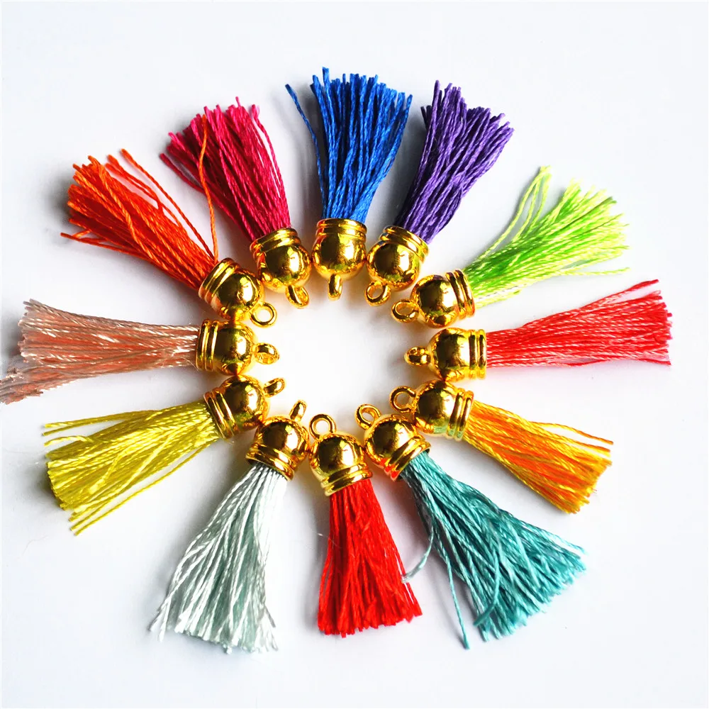 50pcs 40mm Vintage Leather Tassel For Keychain Cellphone Straps Jewelry