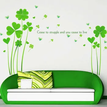 

Green Clover Living Room Corridor Background Mural Removable PVC Wall Stickers