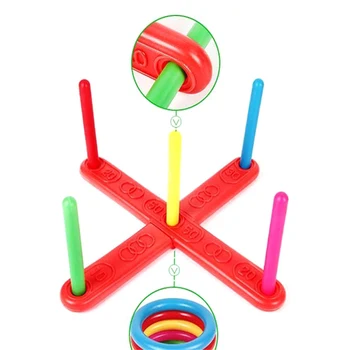 

Hoop Game Throw Ring Toss Set Gift Portable for Kids Outdoor Indoor Backyard FJ88