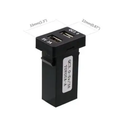 DC12V dual USB QC3.0 зарядное устройство Автомобильное гнездо адаптер Быстрая зарядка 5 в 3A/9 в 2A/12 В 1.5A для Nissan, Toyota, Honda, Mitsubishi - Название цвета: 33x22mm