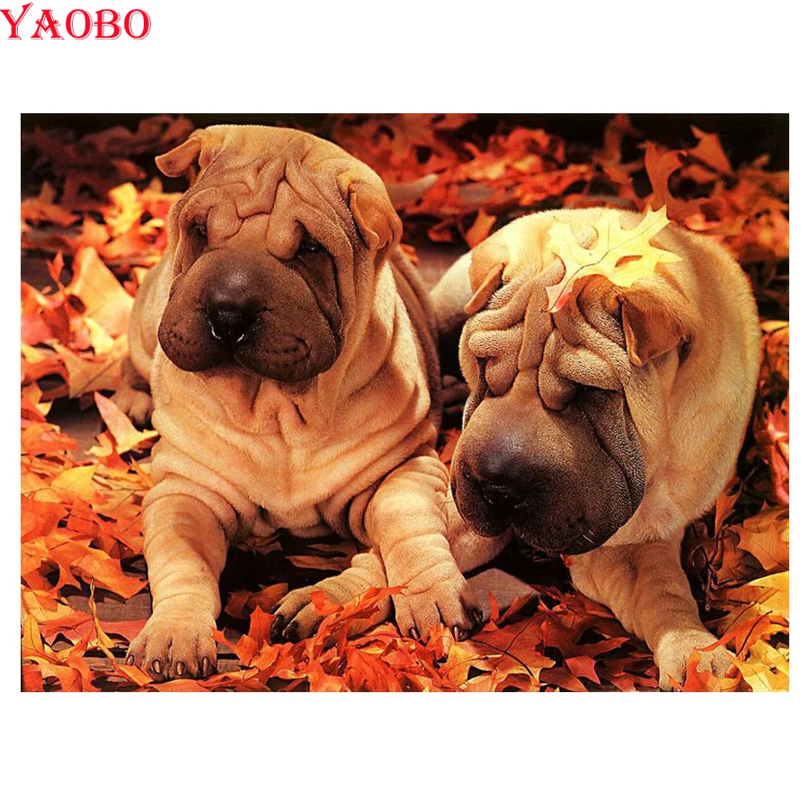 5d diy алмазная живопись shar pei pet фото на заказ Алмазная вышивка животное собака