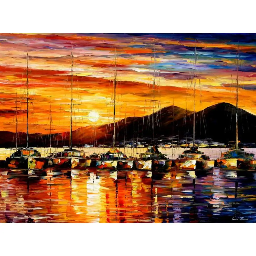 Landscape Modern paintings with Palette knife art oil on ...