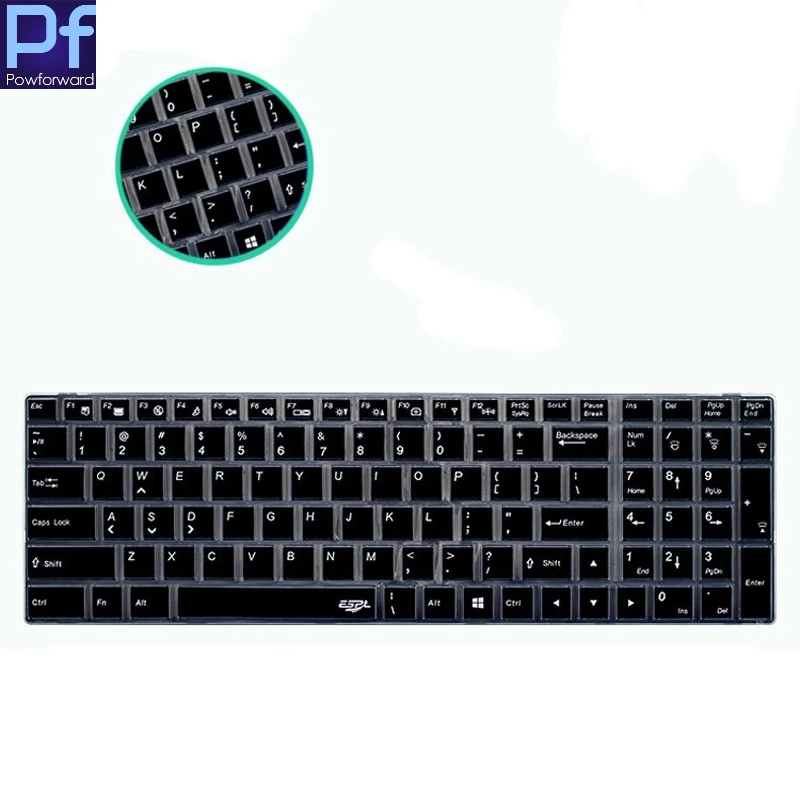 Клавиатура для ноутбука Terrans 15 17 дюймов силы X511 X611 X711 X811 X911 старой версии силиконовая защитная крышка клавиатуры протектор - Цвет: black