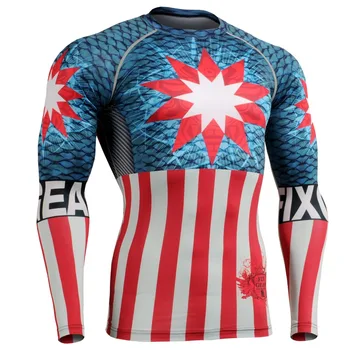

Life on Track Fitness Mens 3D Prints Long Sleeves Running Sport T-shirt Men Thermal Muscle Compression Shirts MMA GYM Top