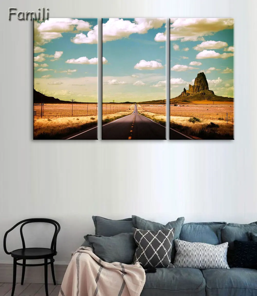 

3 PCS High Quality Canvas Wall Art Painting Forest Scenery And Road Pictures For Living Room Unframed Canvas Posters