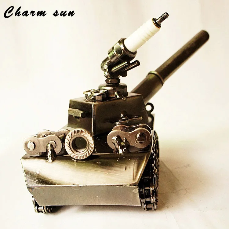 Image The Metal Tank Model Home Furnishing Ornaments Jewelry Crafts Gifts Retro Iron Birthday Gift  Vintage Home Decor