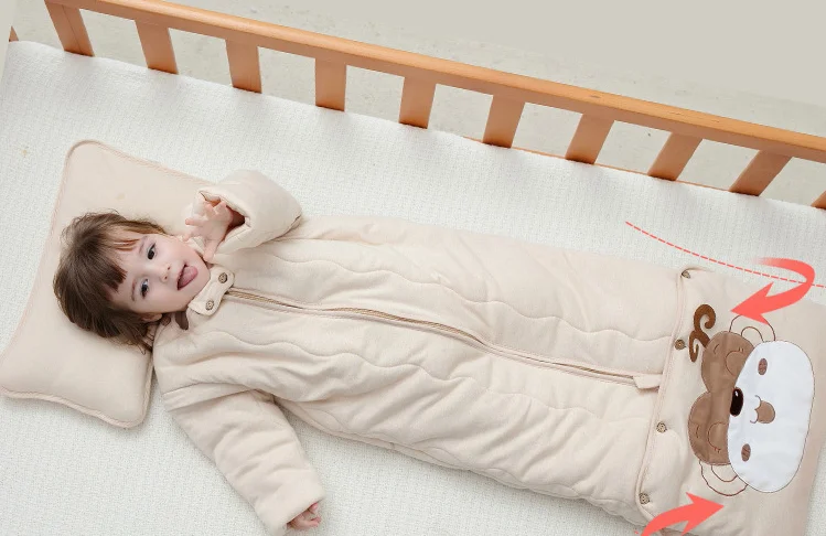 Зима Коттен спальные мешки для малышей теплая постельные принадлежности для новорожденных спальные мешки для 0-36Months младенцев молнии Deisgn