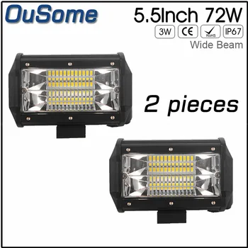 

2 pack 72W 5.5" 6000K high power IP67 waterproof 10-30V DC truck car LED work light offroad