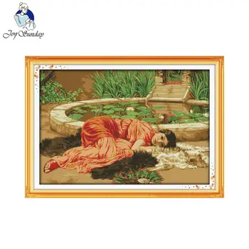 

Joy Sunday Counted Cross Stitch Comfortable Stamped Cross Stitch Sets DIY Cross Stitch Kits for Embroidery Home Decor Needlework