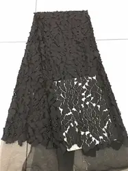 Африканский кружевной ткани 2018 высокого качества в нигерийском стиле кружевная ткань черный кружевной ткани сетки с вышивкой ткань с