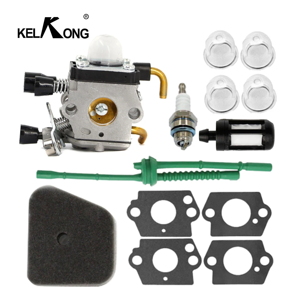 

KELKONG Carburetor Carb Set For Stihl FS38 FS45 FS46 FS55 KM55 FS85 With Air Fuel Filter Sparks Plug Gasket Trimmers Cutter