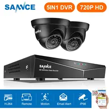 SANNCE 4CH 720P CCTV DVR 1200TVL наружная ИК Ночная система камер домашней безопасности 4CH 720P CCTV комплект видеонаблюдения черный цвет