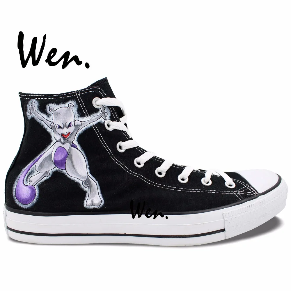 Prix pour Wen Custom Design Peint À La Main Chaussures Pokemon Route De Poche Monstre Mewtwo Anime Sneakers High Top Femme Homme de Toile Sneakers Prix pour Wen Custom Design Peint À La Main Chaussures Pokemon Route De Poche Monstre Mewtwo Anime Sneakers High Top Femme Homme de Toile Sneakers