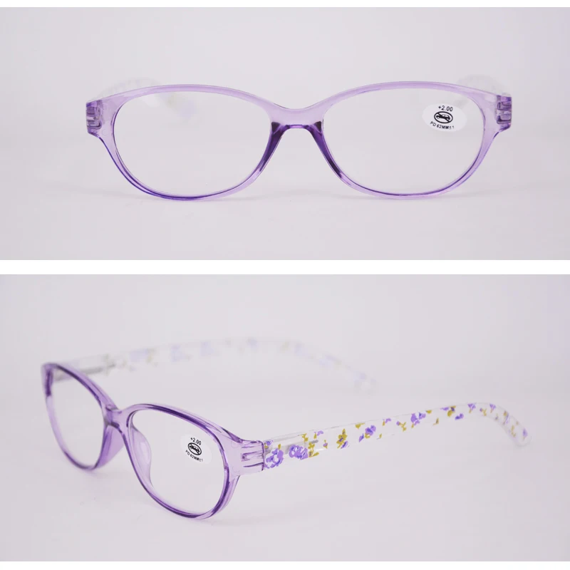 

Women's Designer Fashion Reading Glasses for sale in high quality Oval Crystal Readers for Woman Black Purple Pink Discount case