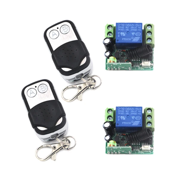 

MITI-New Arrival DC 12V 10A 1 Channel Wireless 2* RF Transmitter+2* 1CH Receiver Remote Control Switch System SKU: 5421