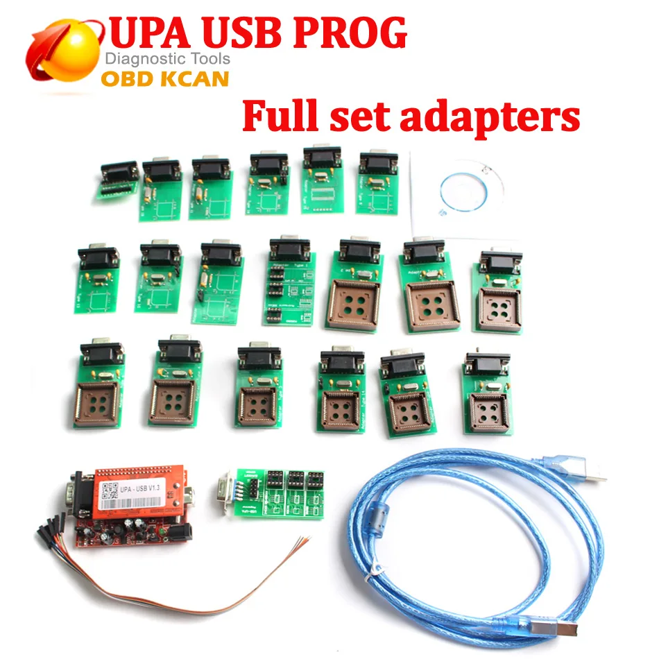 free ship v1.3 version UPA USB Programmer with full set Adaptors upa ...