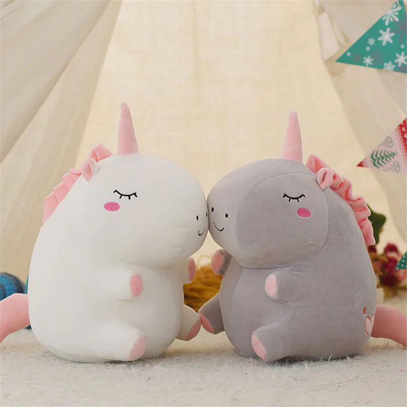 New Cute Fat Unicorn Plush Dolls Lovely Cartoon Round  Rainbow Horse Unicorn Peluche Toys Pillow Cushion Kids Friends Lovers Gift (10)