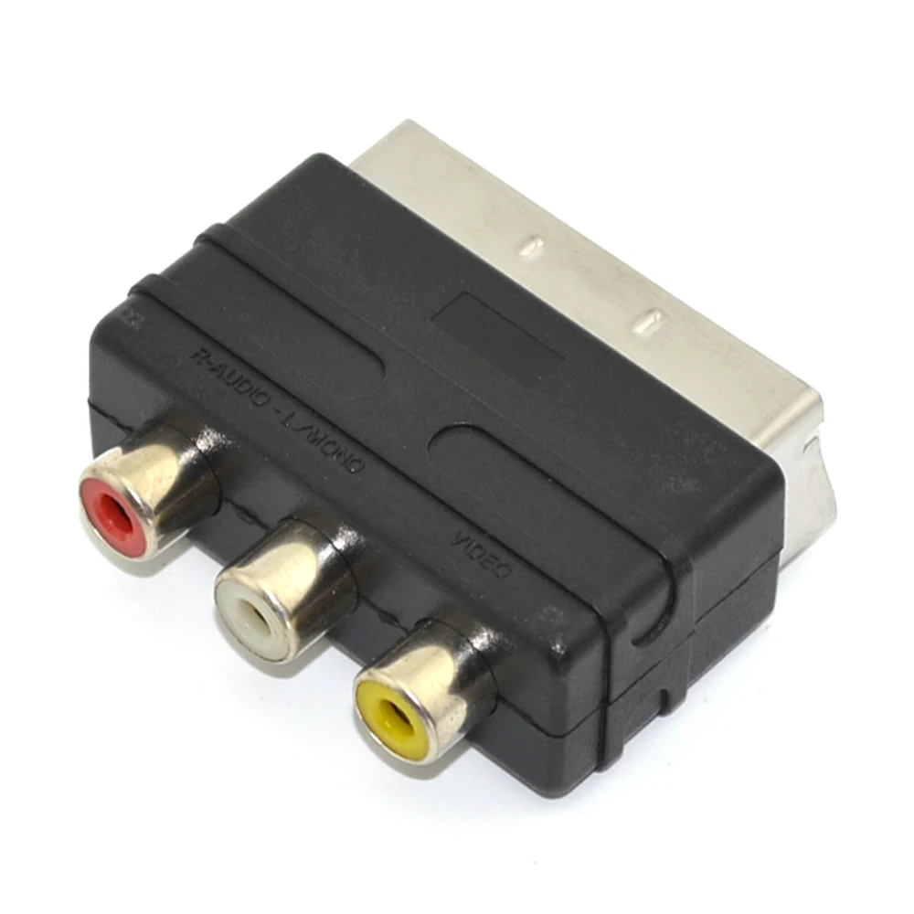 

Scart Male Plug to 3RCA Phono Female AV TV Audio Video Adapter Input for PS4 for WII DVD VCR