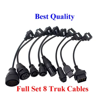 

DHL Free! 2pcs/lot Full set 8 Truck Cables VD TCS CDP Pro OBD2 OBDII Truck Diagnostic tool connect cable 8pcs Truck Cable