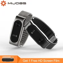 Mijobs Mi2 Metal Strap for Xiaomi Mi Band 2 Strap Steel Bracelet Screwless Stainless Pulseira Mi Band 2 Wristbands Miband 2 Belt