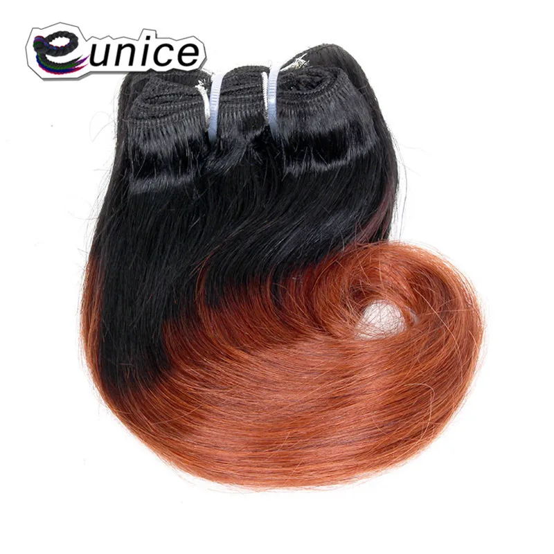 Body Wave Ombre Blonde 613 Synthetic Hair Weaves 8 Inch Short Hair