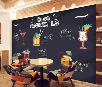

Large Cafe Bar Drinking Store Menu 3D Room Embossed Modern Wallpaper for 3 d Wall Paper Background Covering Murals Rolls Art