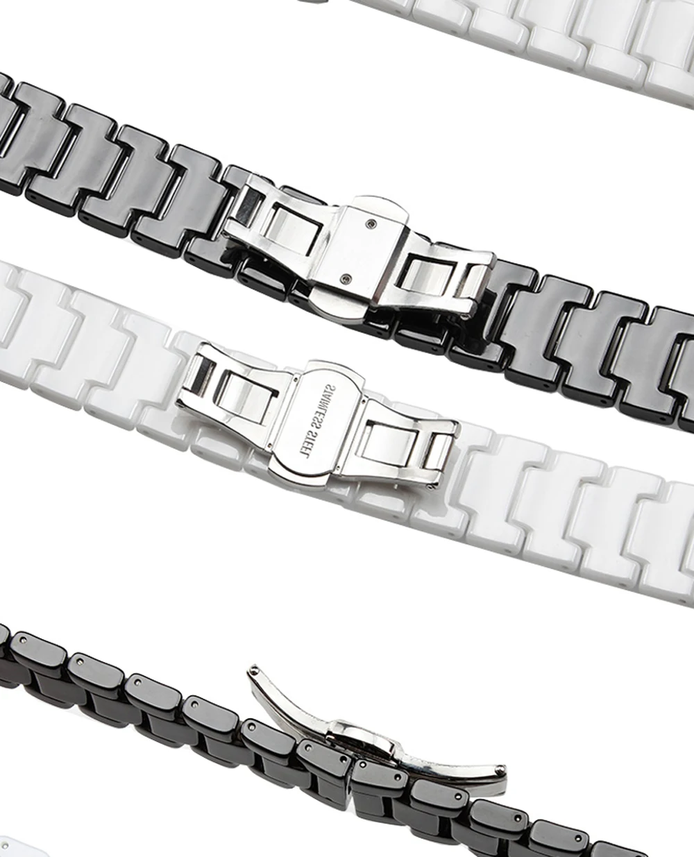 PEIYI перламутровые керамические часы с цепочкой модный Сменный ремень для HUAWEI B2 B3 B5 Черный Белый керамический ремешок