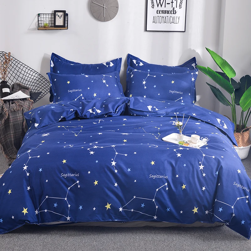 

New Arrival Stars Bedding Sets Sky Stars Pattern Printed on Dark Navy Blue