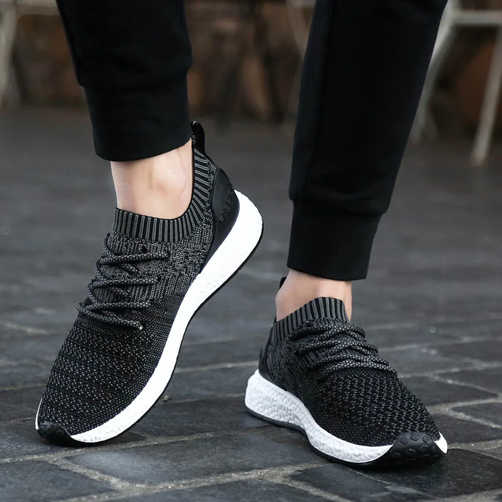 Men's Woven Breathable Sneakers Fashion Large Size Casual Shoes Running Shoes High Quality Soft Mesh Men Shoes 2019 Summer#w