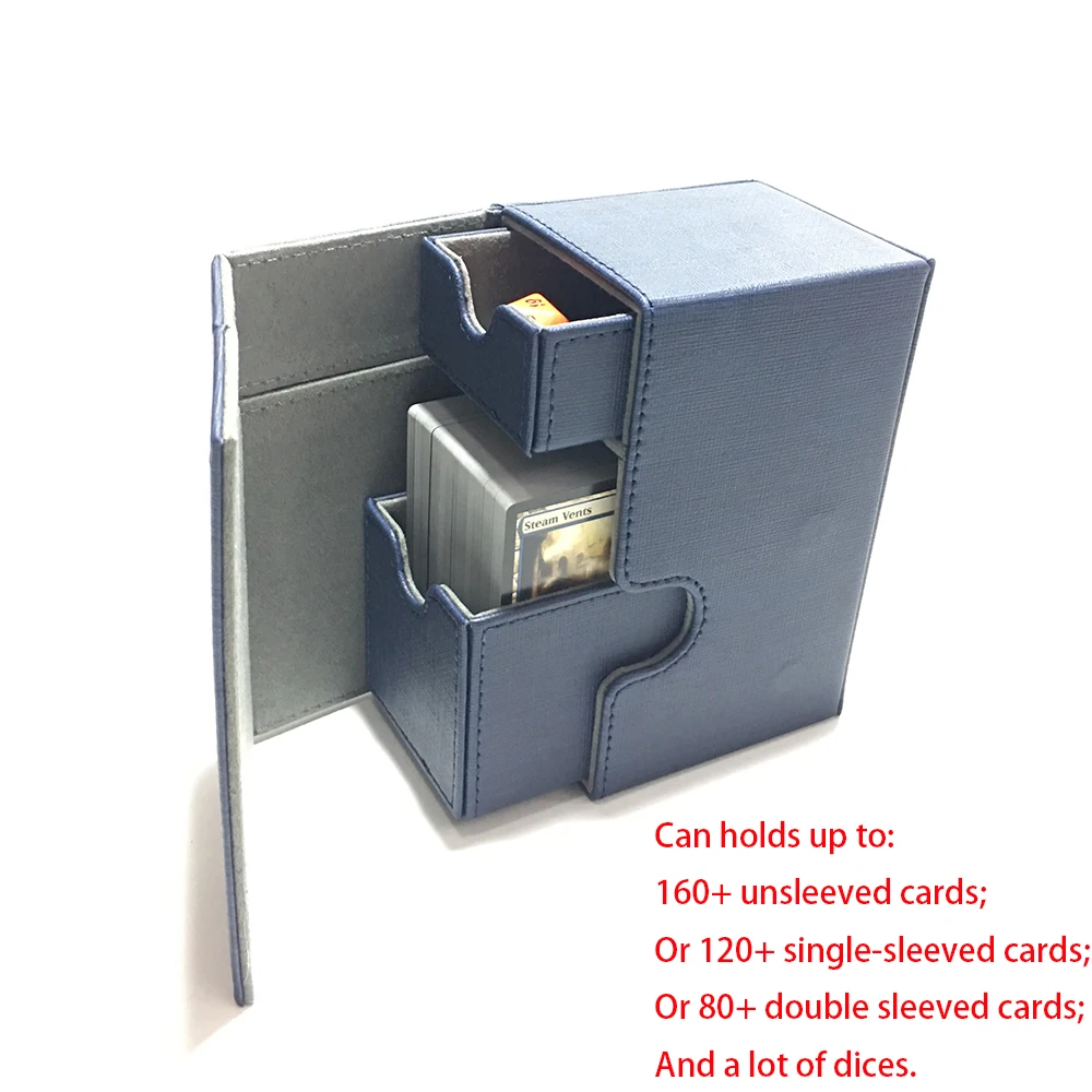 Blue Color Middle Size Deck Box Top Open Deck Case For Magic Board Game Cards: Blue Color