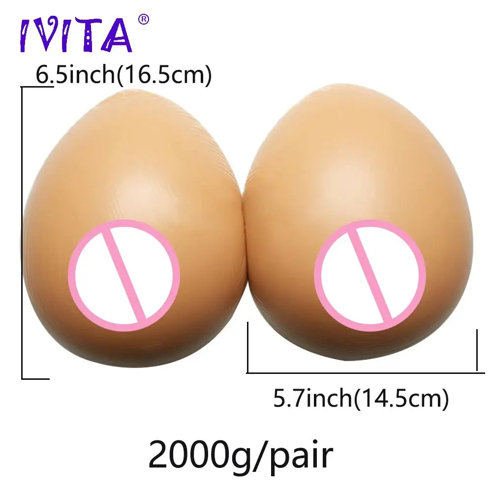 

IVITA 2000g Realistic Silicone Breasts Forms Crossdresser Transgender Drag Queen Fake Boobs Enhancer Lifelike Mastectomy Breasts