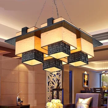 

Modern Chinese Pendant Lights hotels restaurants lamps living room lights antique solid wood sheepskin lights LU826476