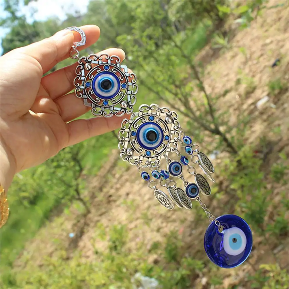 Turkish Blue Evil Eye with Lucky Elephant Amulet Hanging Decor Gift Retro-CL08