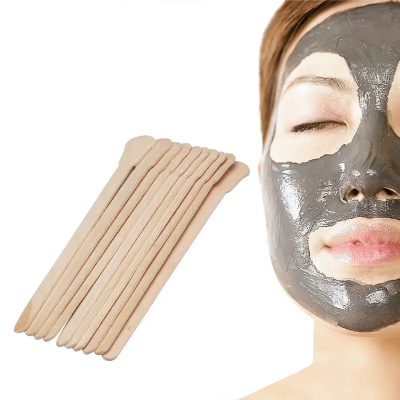10Pcs Hair Removing Wax Stick Wooden Strips Hard Wax Beans Mixing Tool Cream Wax Kit Tongue Depressor Facial Mask Spatula